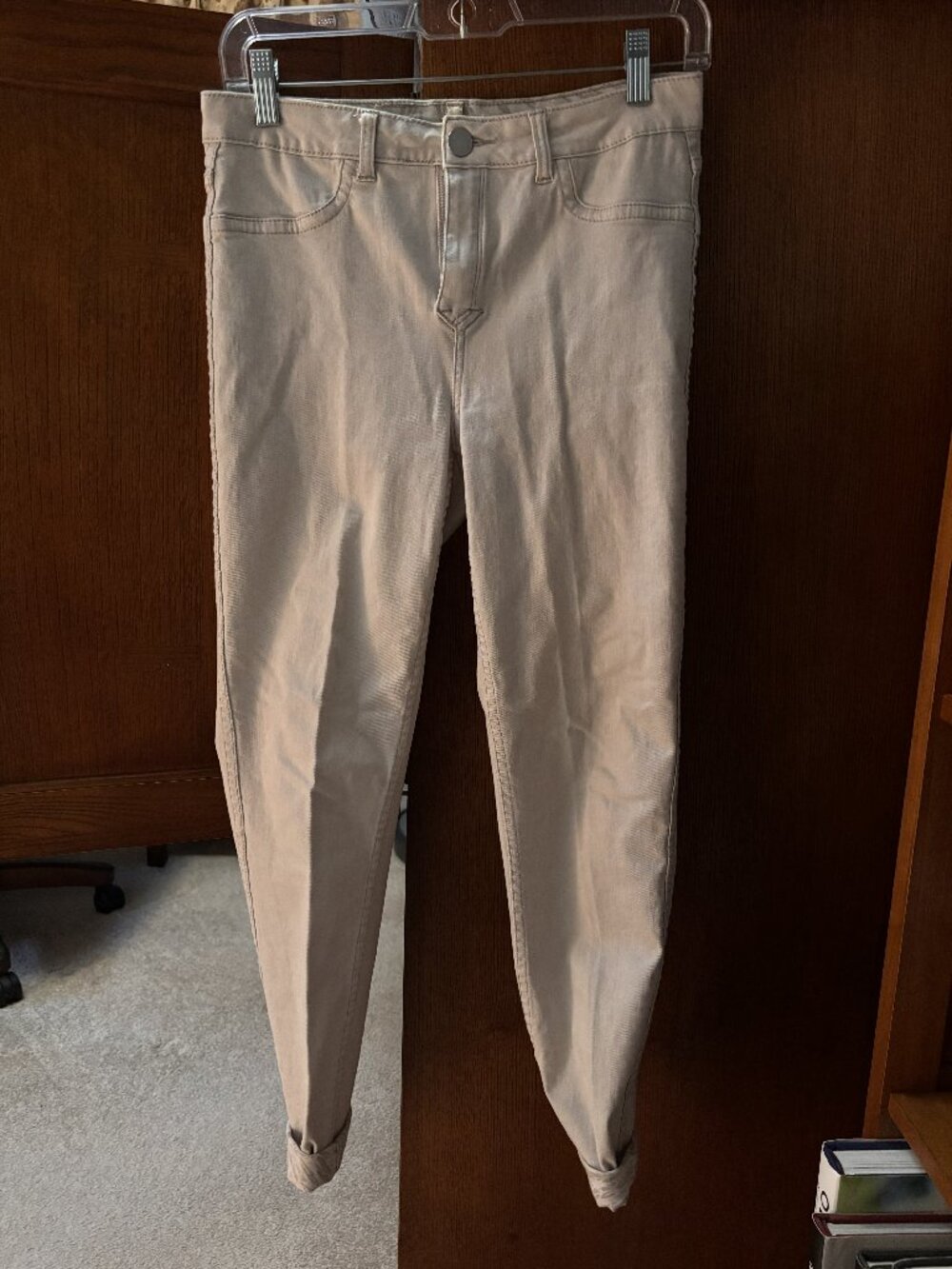 Tribal Beige Skinny Ankle Jeans Size 4x28 Cuffed Stretch Denim Pants